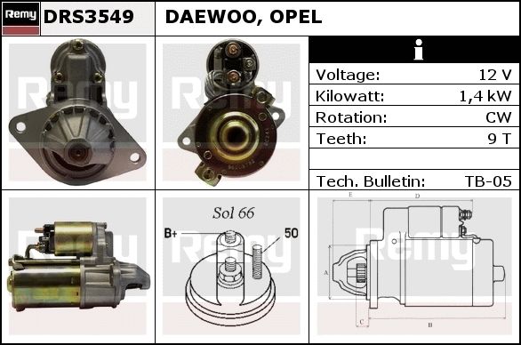 DELCO REMY Стартер DRS3556